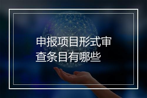 申报项目形式审查条目有哪些