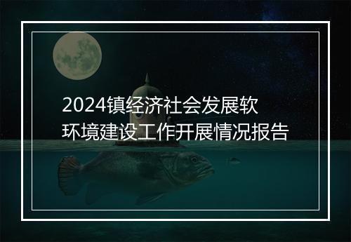 2024镇经济社会发展软环境建设工作开展情况报告