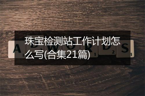 珠宝检测站工作计划怎么写(合集21篇)