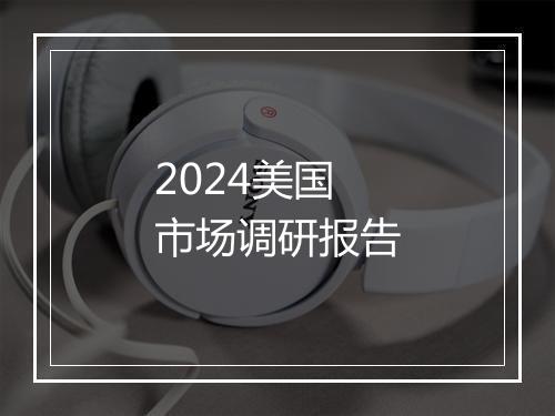 2024美国市场调研报告