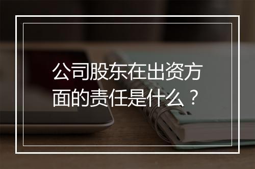 公司股东在出资方面的责任是什么？