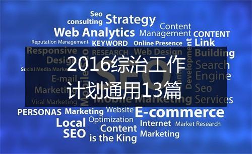 2016综治工作计划通用13篇
