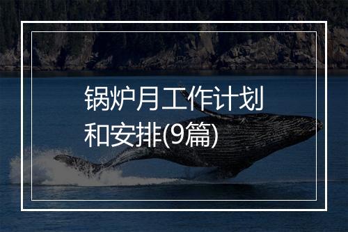 锅炉月工作计划和安排(9篇)