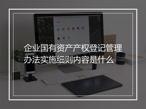 企业国有资产产权登记管理办法实施细则内容是什么