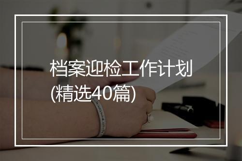 档案迎检工作计划(精选40篇)