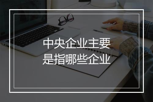 中央企业主要是指哪些企业