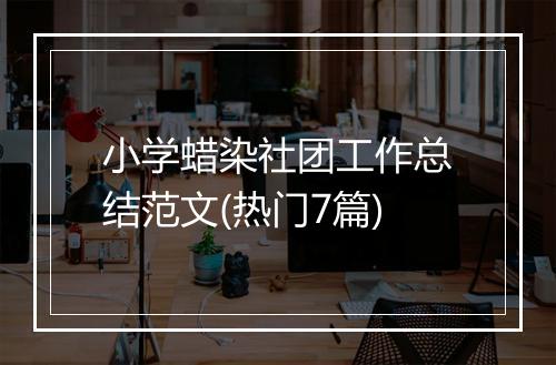 小学蜡染社团工作总结范文(热门7篇)