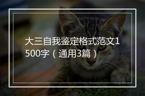 大三自我鉴定格式范文1500字（通用3篇）