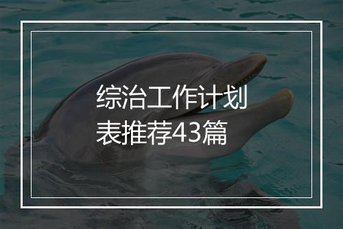 综治工作计划表推荐43篇