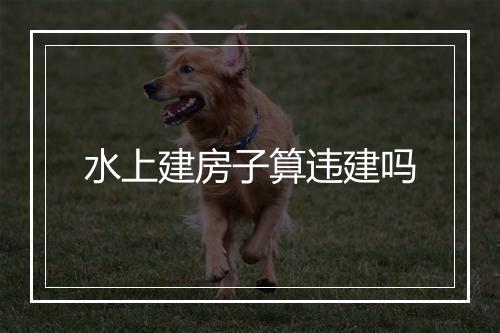 水上建房子算违建吗