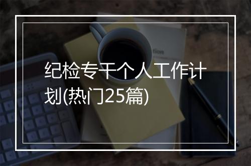 纪检专干个人工作计划(热门25篇)