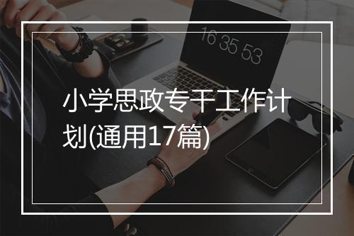 小学思政专干工作计划(通用17篇)