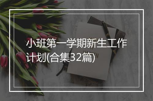 小班第一学期新生工作计划(合集32篇)