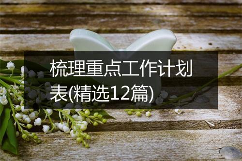 梳理重点工作计划表(精选12篇)