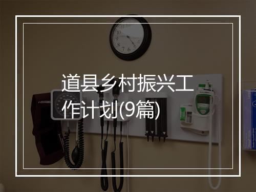 道县乡村振兴工作计划(9篇)