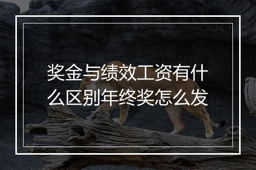 奖金与绩效工资有什么区别年终奖怎么发