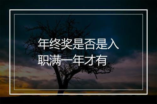 年终奖是否是入职满一年才有