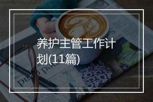 养护主管工作计划(11篇)