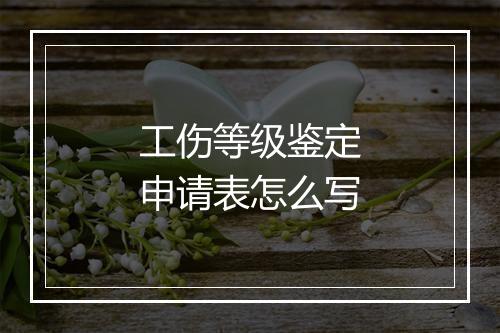 工伤等级鉴定申请表怎么写