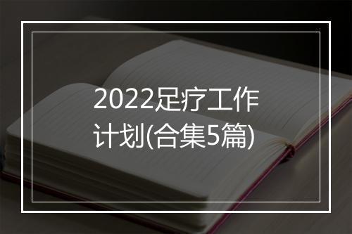 2022足疗工作计划(合集5篇)