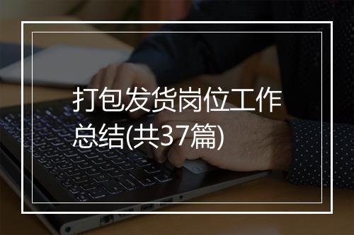 打包发货岗位工作总结(共37篇)