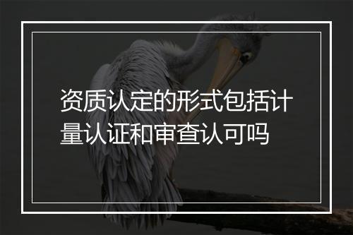 资质认定的形式包括计量认证和审查认可吗