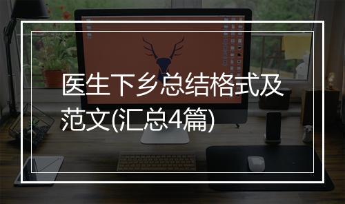 医生下乡总结格式及范文(汇总4篇)