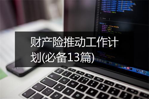 财产险推动工作计划(必备13篇)