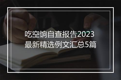 吃空饷自查报告2023最新精选例文汇总5篇