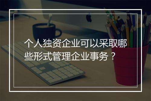 个人独资企业可以采取哪些形式管理企业事务？
