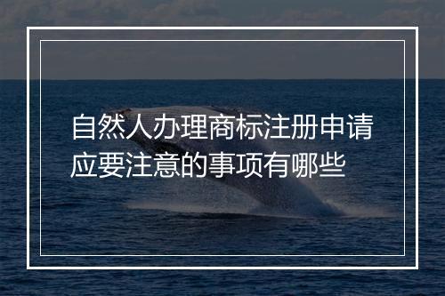 自然人办理商标注册申请应要注意的事项有哪些