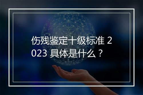 伤残鉴定十级标准 2023 具体是什么？