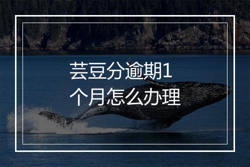 芸豆分逾期1个月怎么办理