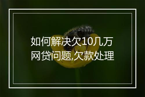 如何解决欠10几万网贷问题,欠款处理