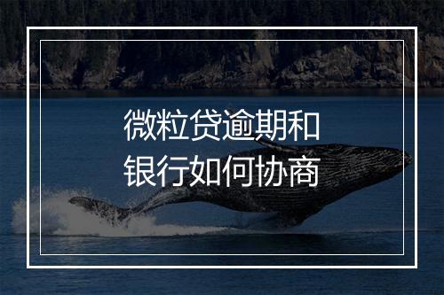 微粒贷逾期和银行如何协商