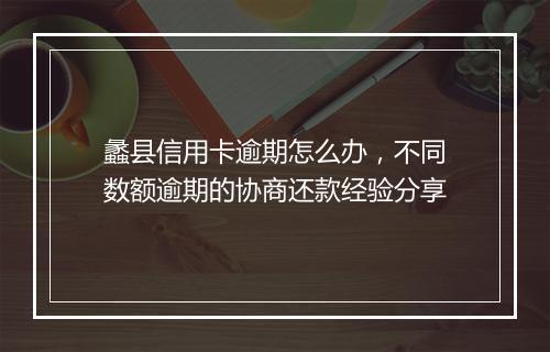 蠡县信用卡逾期怎么办，不同数额逾期的协商还款经验分享