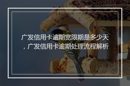 广发信用卡逾期宽限期是多少天，广发信用卡逾期处理流程解析