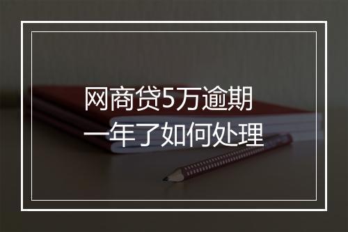 网商贷5万逾期一年了如何处理