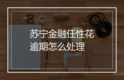 苏宁金融任性花逾期怎么处理
