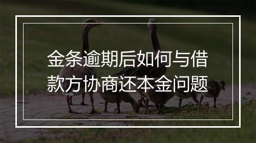 金条逾期后如何与借款方协商还本金问题