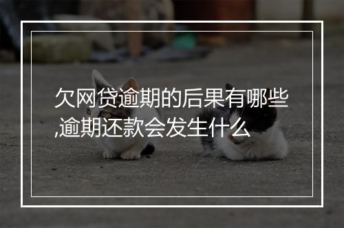 欠网贷逾期的后果有哪些,逾期还款会发生什么