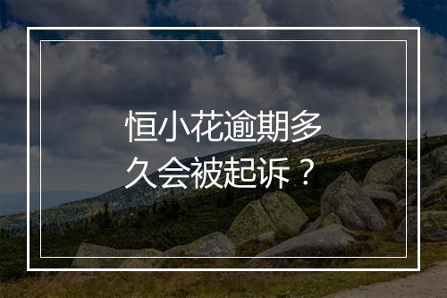 恒小花逾期多久会被起诉？