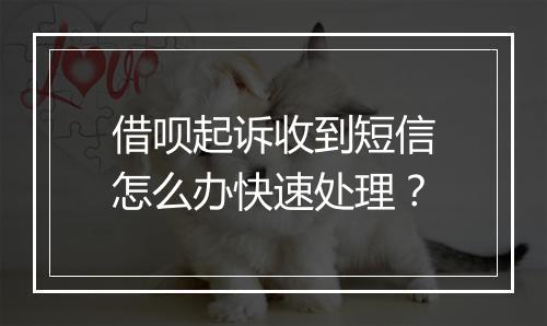 借呗起诉收到短信怎么办快速处理？