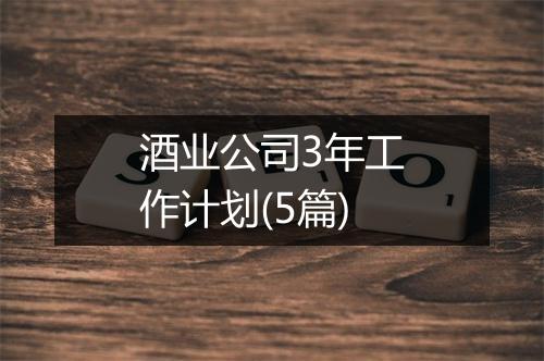 酒业公司3年工作计划(5篇)