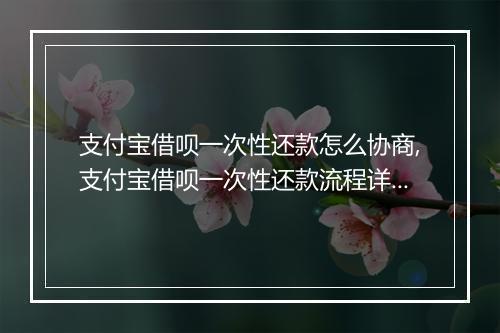 支付宝借呗一次性还款怎么协商,支付宝借呗一次性还款流程详解