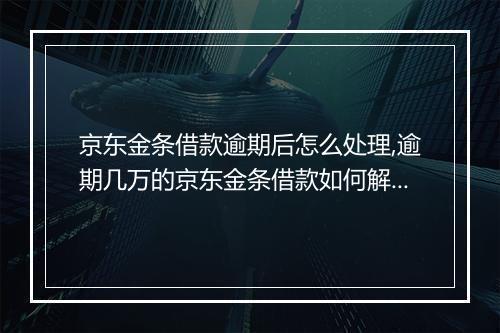 京东金条借款逾期后怎么处理,逾期几万的京东金条借款如何解决