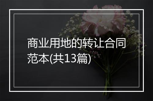 商业用地的转让合同范本(共13篇)