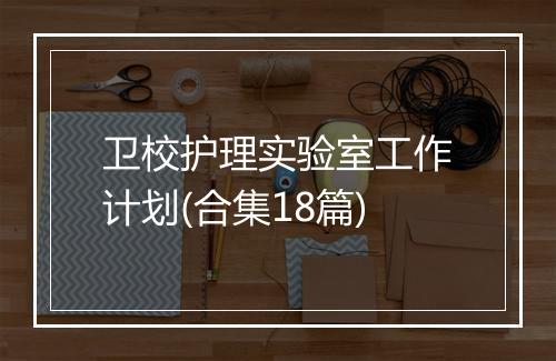 卫校护理实验室工作计划(合集18篇)