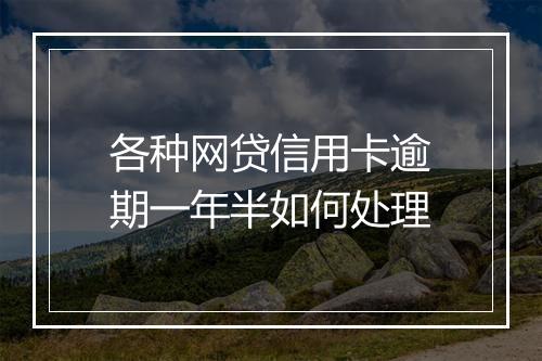 各种网贷信用卡逾期一年半如何处理