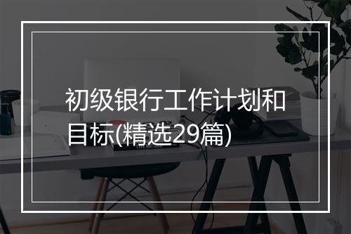 初级银行工作计划和目标(精选29篇)